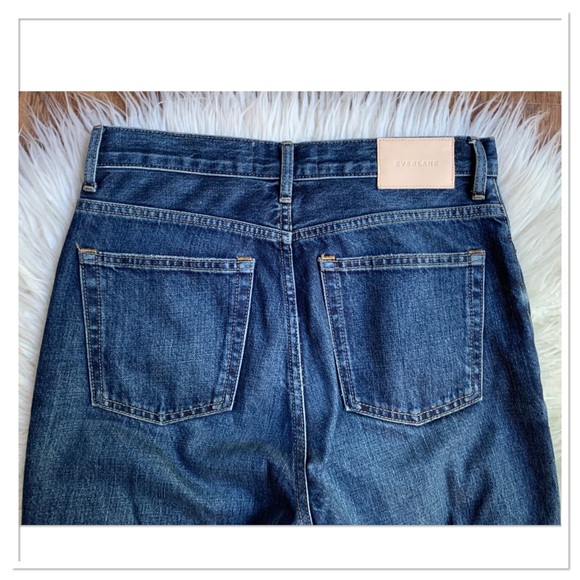 Everlane The Cheeky Jeans Cropped Distressed Button Fly Blue Size 25 - Picture 5 of 8